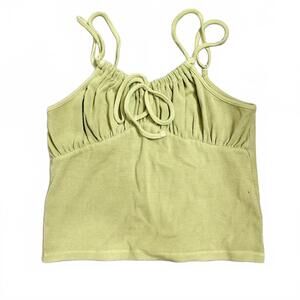 Forever 21 Green Cropped Ribbed Camisole Tank Top Shirt- Size Medium